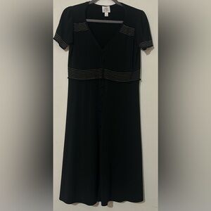 Suzi Chin for Maggy Boutique Black Midi Dress with Button Detail
